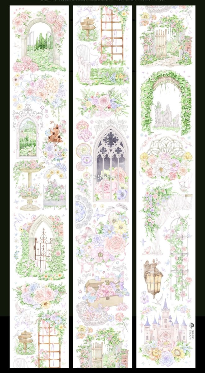画像1: 【Studio6】薔薇庭院-PET貝殻光 (1)