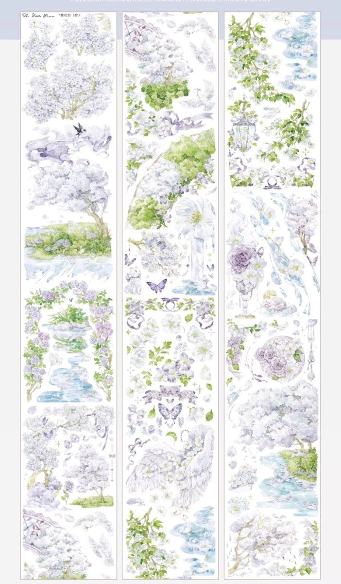 画像1: 【小王紙】桜花紛飛時-PET貝殻光 (1)