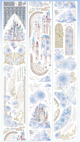 藍都［新品レアラスト・貝殻光PET］海外マステ 女年マステ 圣幕歌颂 マスキングテープ - 沼のオアシス 海外マステのカット販売店
