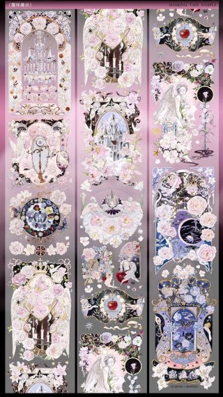 ✩のこり２✩S40＃洛莉的蔷薇花园(PET)切り売り海外装飾マステ 海外マスキングテープ 薔薇 花 蝶々等 切り売り 装飾マステ 装飾
