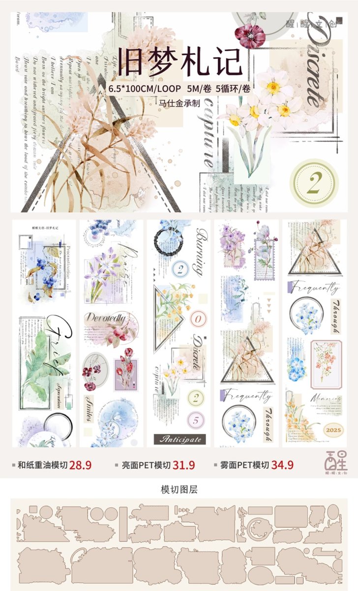 画像1: 【醒醒文創】旧夢札記-PET（ダイカット） (1)