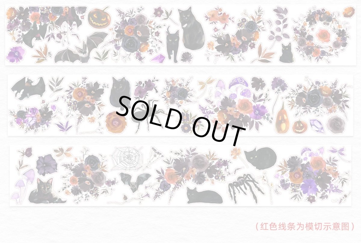 画像1: 【WT】黒猫出没-PET（ダイカット） (1)