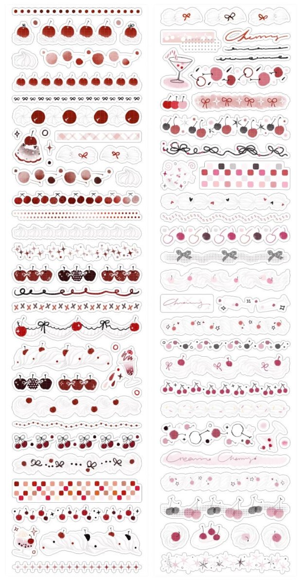 画像1: 【Wines】奶油味櫻桃-PET透明閃砂（ダイカット） (1)