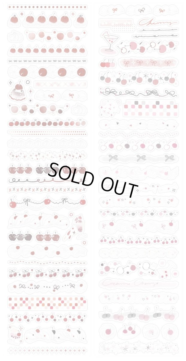 画像1: 【Wines】奶油味櫻桃-PET透明閃砂（ダイカット） (1)