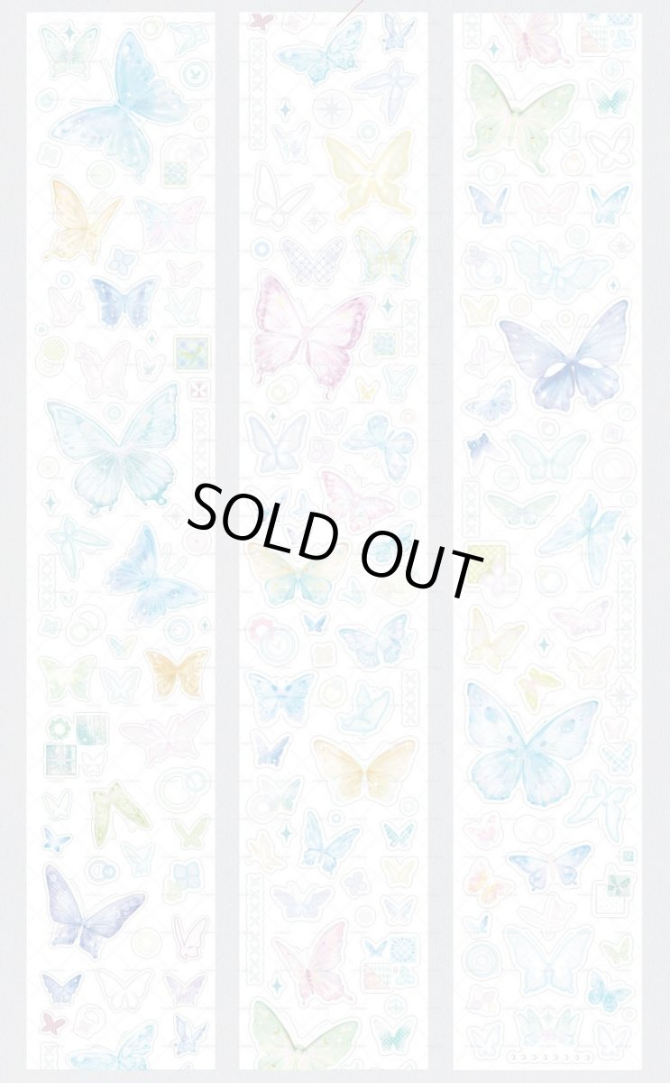 画像1: 【moodtape】蝶飛蝶舞-PET覆星光膜（ダイカット） (1)