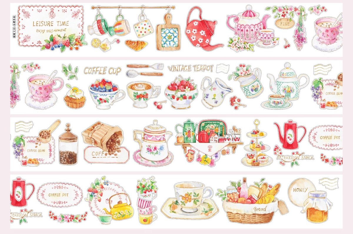 画像1: 【醒醒文創】春桜茶歇-PET霧面（ダイカット） (1)