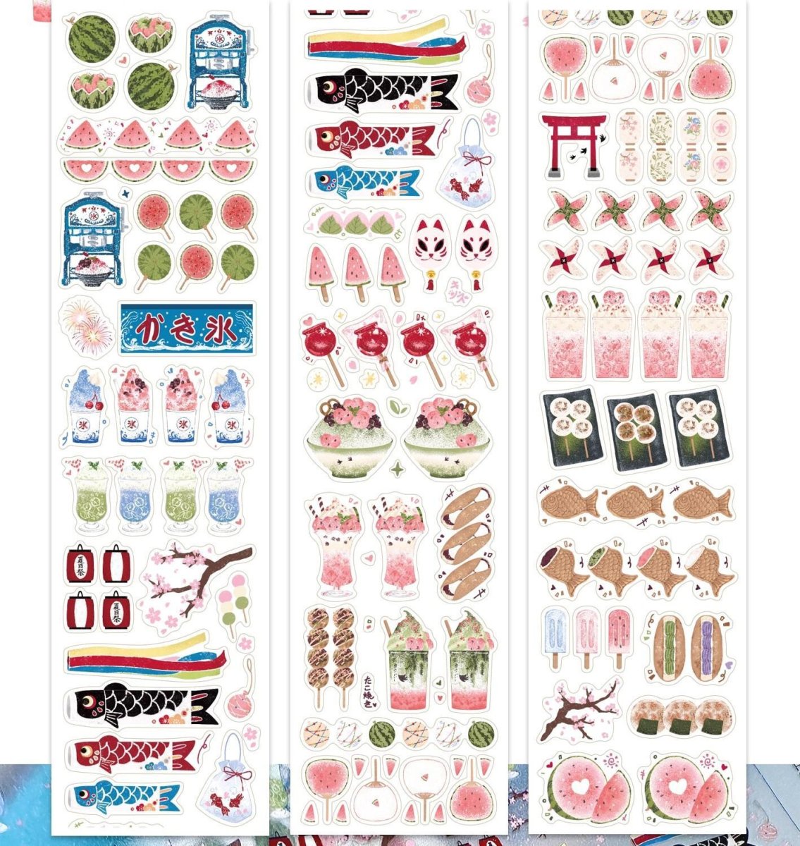 画像1: 【甜梨集】夏日祭-PET閃砂（ダイカット） (1)