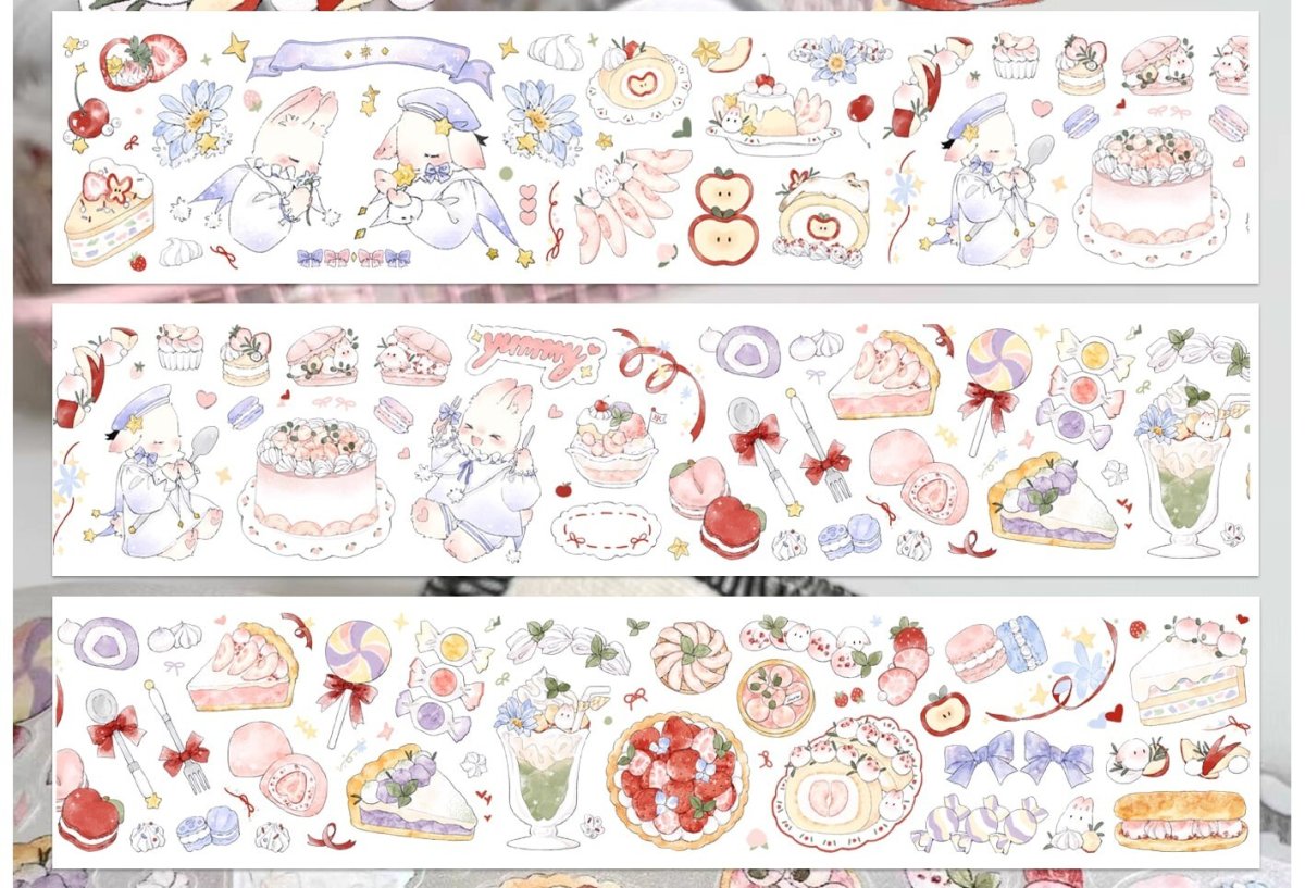 画像1: 【甜梨集】兔咩甜品-PET閃砂(ダイカット) (1)