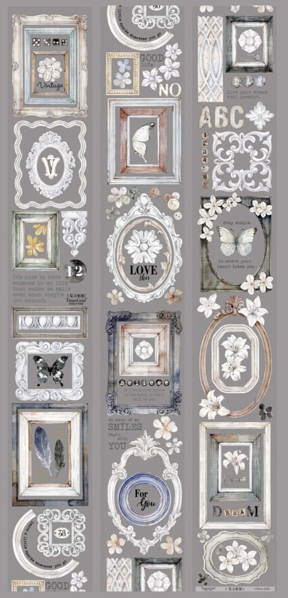 画像1: 【時間格子】復古框框-PET水晶 (1)