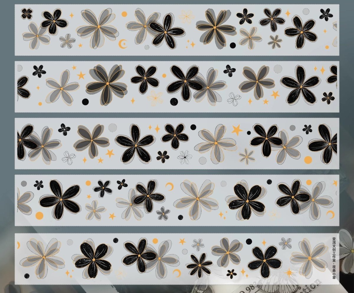 画像1: 【yier】夜曲小章-PET燙金（ダイカット） (1)