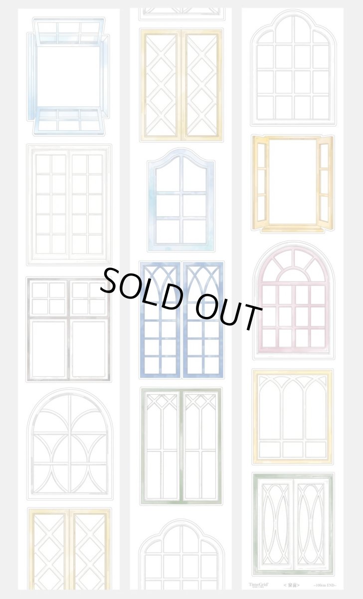 画像1: 【時間格子】窓前-PET貼紙巻（ダイカット） (1)