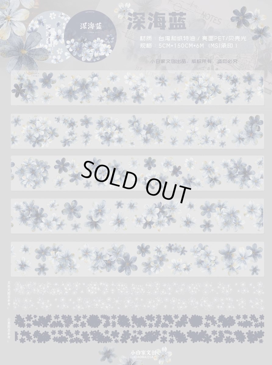 画像1: 【小白家】深海藍-PET（ダイカット） (1)