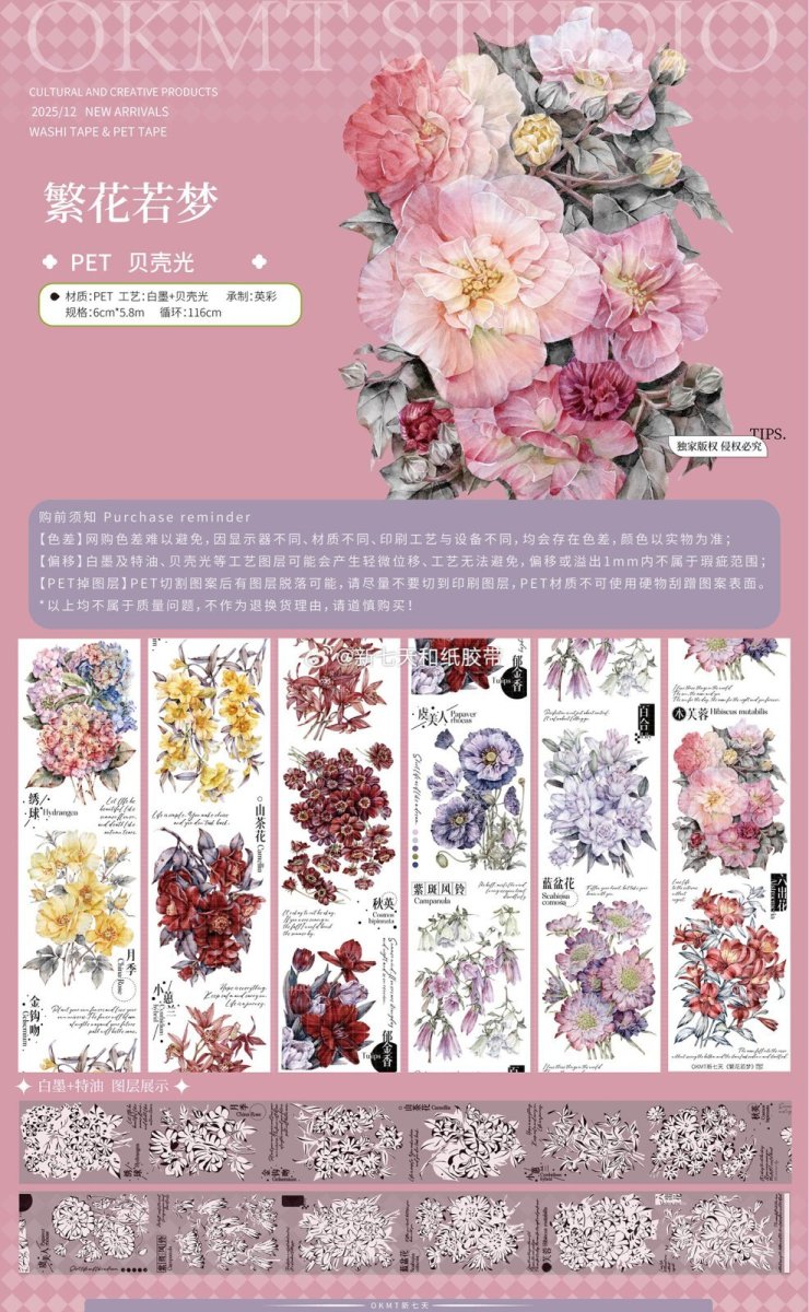 画像1: 【新七天】繁花若夢-PET貝殻光 (1)