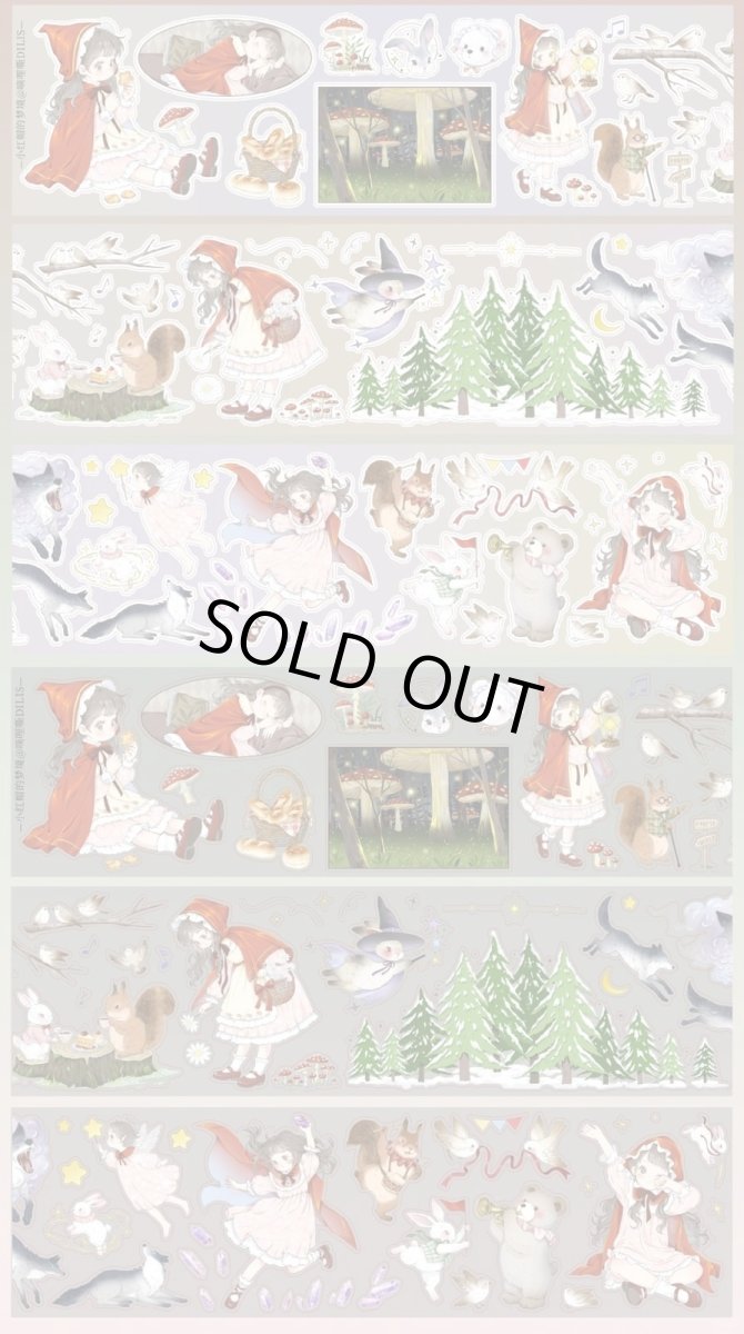 画像1: 【DILIS】小紅帽的夢境-透明PET白墨（ダイカット） (1)