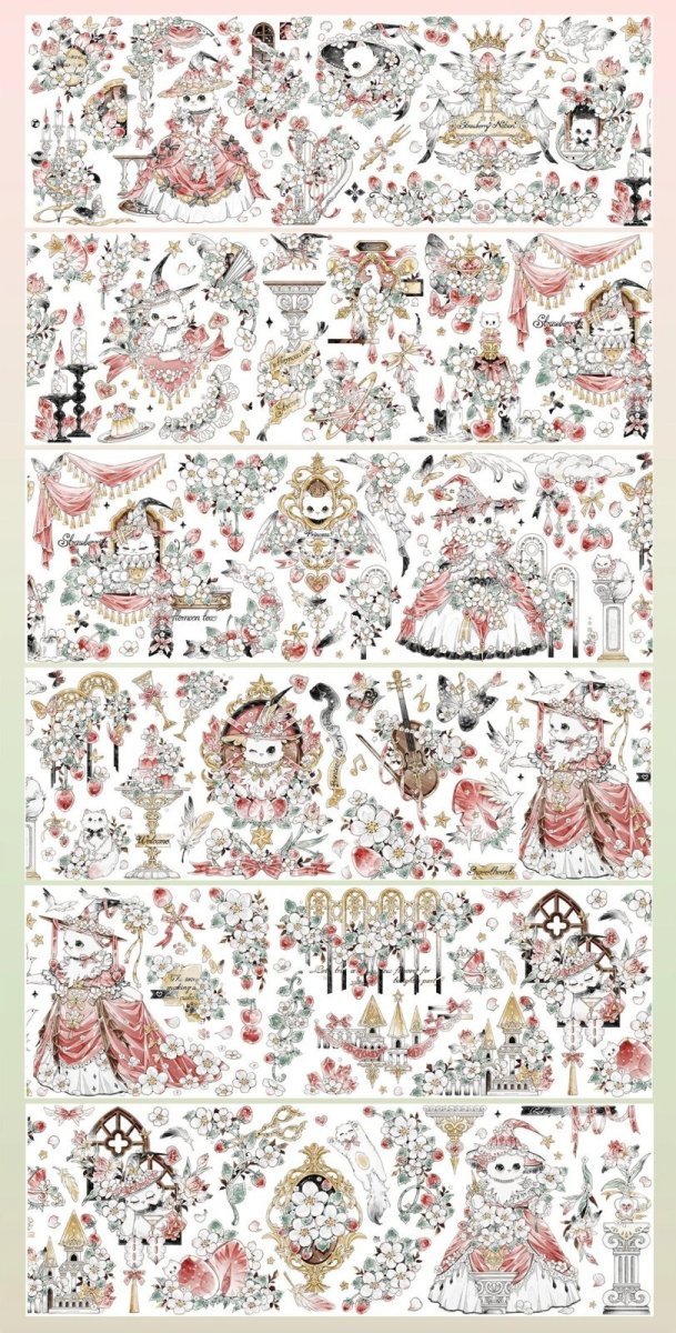 画像1: 【巫女sama事務所】猫遊記・莓莓荘園-PET貝殻光（ダイカット） (1)