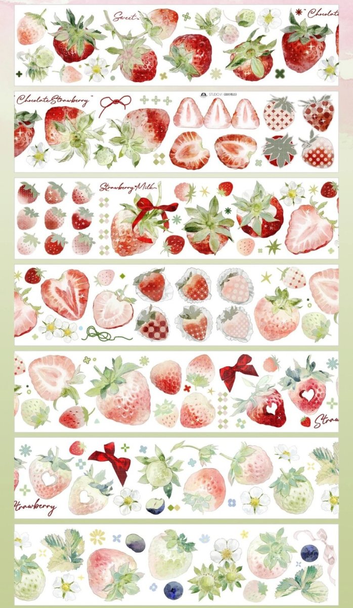 画像1: 【studio6】甜的莓辺-PET閃砂（ダイカット） (1)