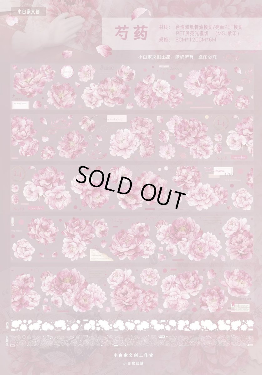 画像1: 【小白家】芍薬-PET貝殻光（ダイカット） (1)