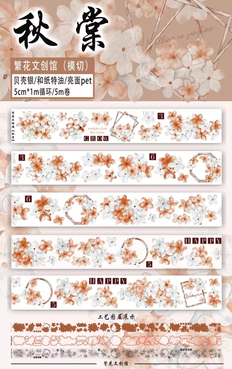 画像1: 【繁花】秋棠-PET（ダイカット） (1)