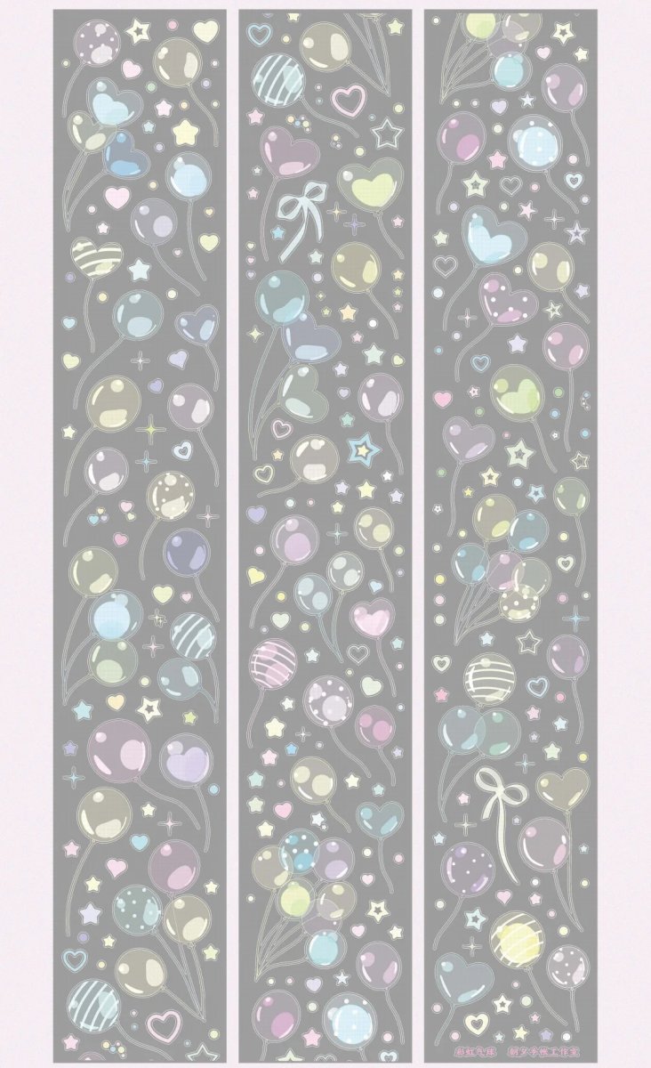 画像1: 【朝夕】彩虹気球 -PET貝殻光（ダイカット） (1)