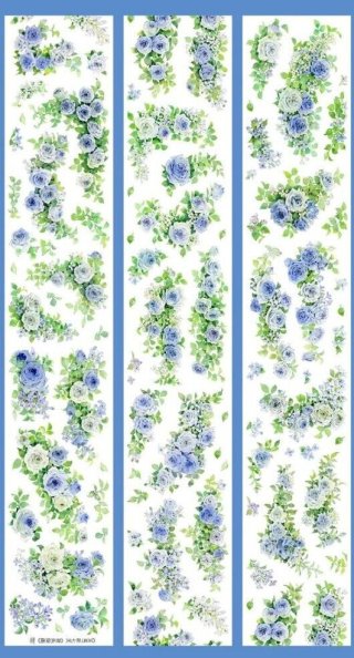 【No.005】海外マステ　切り売り　新七天　藍色雪花 新七天 - 沼のオアシス 海外マステのカット販売店