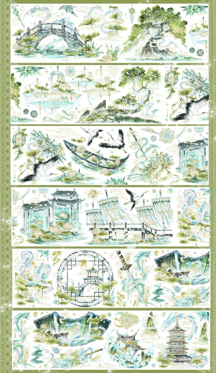画像1: 【巫女sama】国風志・白蛇 -PET貝殻光（ダイカット） (1)