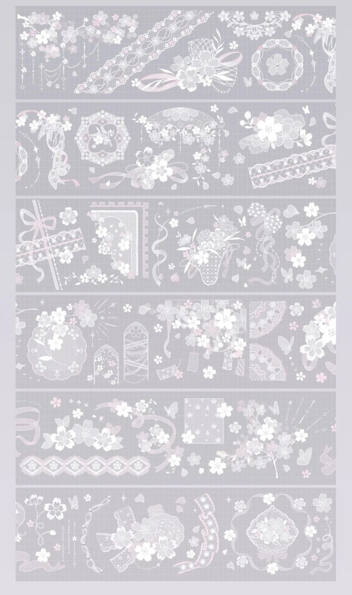 画像1: 【Likey】櫻花蕾絲-PET貝殻光 (1)