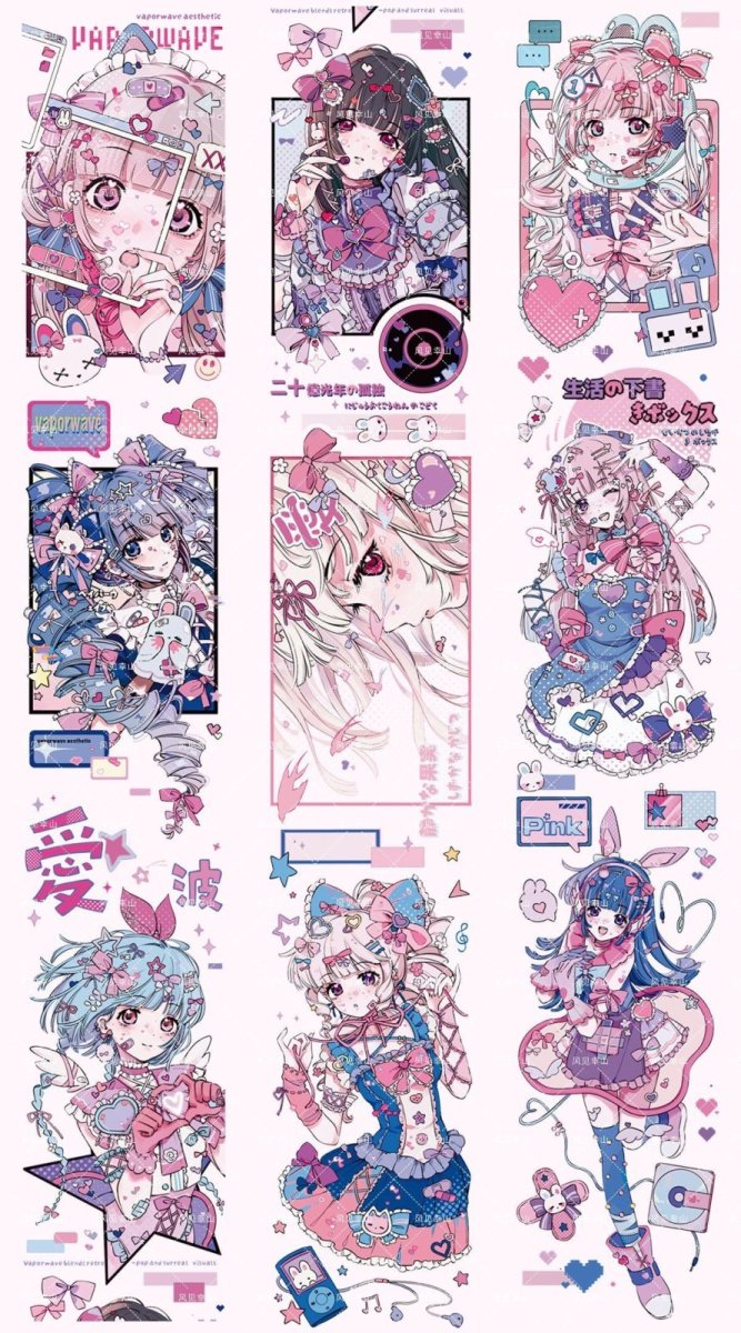 画像1: 【風見幸山】蒸汽波歓姫 -合成紙（ダイカット） (1)