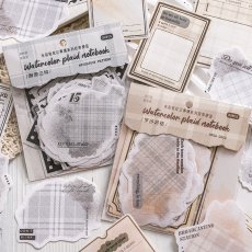 画像1: 【メモ紙】水彩格纹记事簿系列 (1)