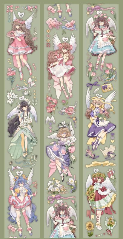 ✩再販✩J169＃荧光（局部镭射金)夏日野炊切り売り海外人物マステ 